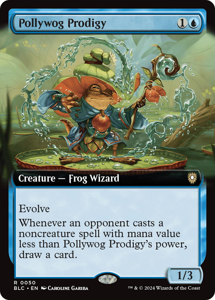 Pollywog Prodigy (BLC-050) [Bloomburrow Commander] (Extended Art) MTG Single Wizards of the Coast