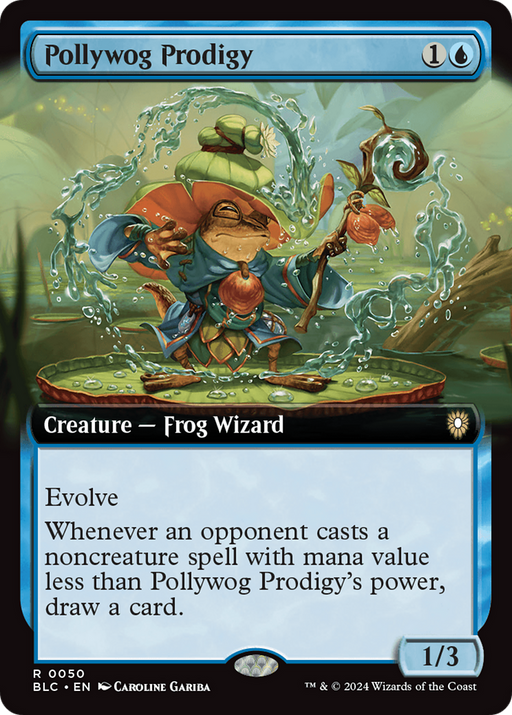 Pollywog Prodigy (BLC-050) [Bloomburrow Commander] (Extended Art) MTG Single Wizards of the Coast