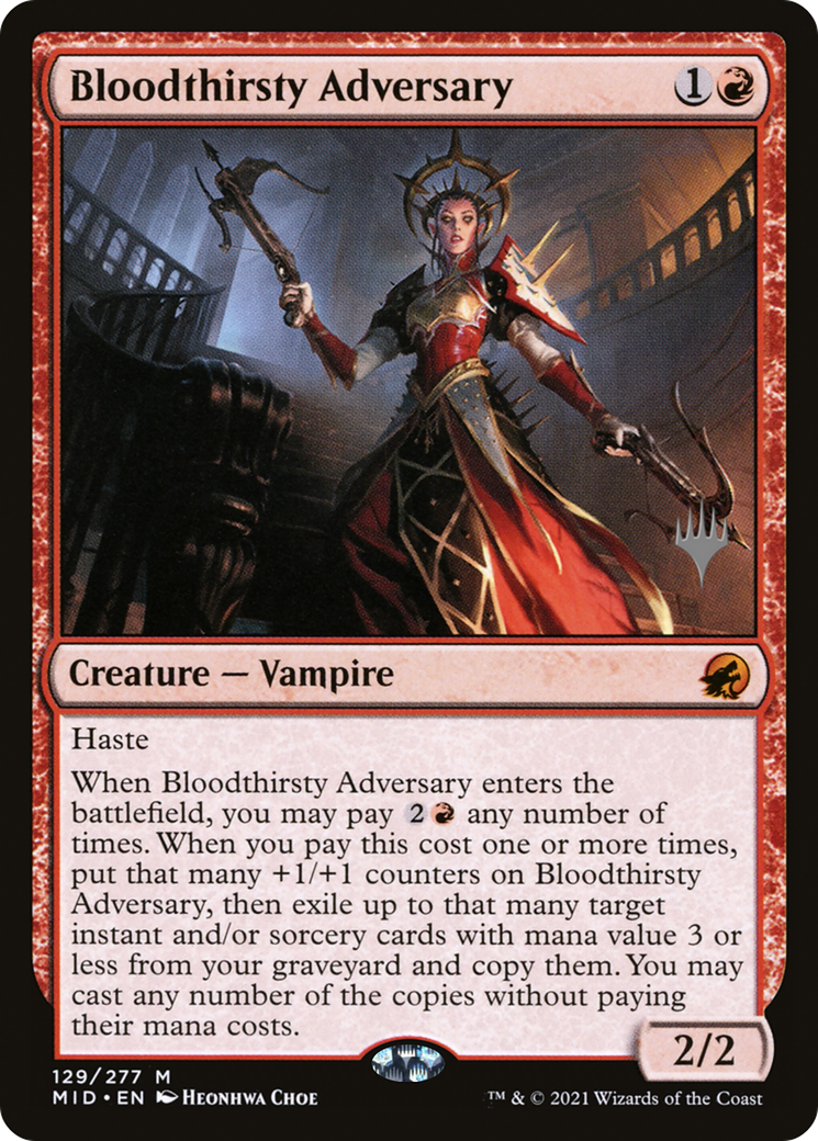 Bloodthirsty Adversary (PPMID-129) [Innistrad: Midnight Hunt Promos] Foil MTG Single Wizards of the Coast