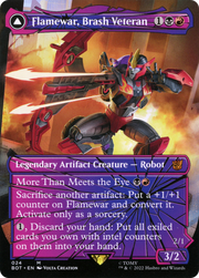 Flamewar, Brash Veteran (Shattered Glass) (BOT-024) [Transformers] (Borderless) MTG Single Wizards of the Coast