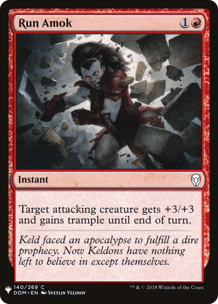 Run Amok (LIST-DOM-140) [Mystery Booster] The List MTG Single Wizards of the Coast