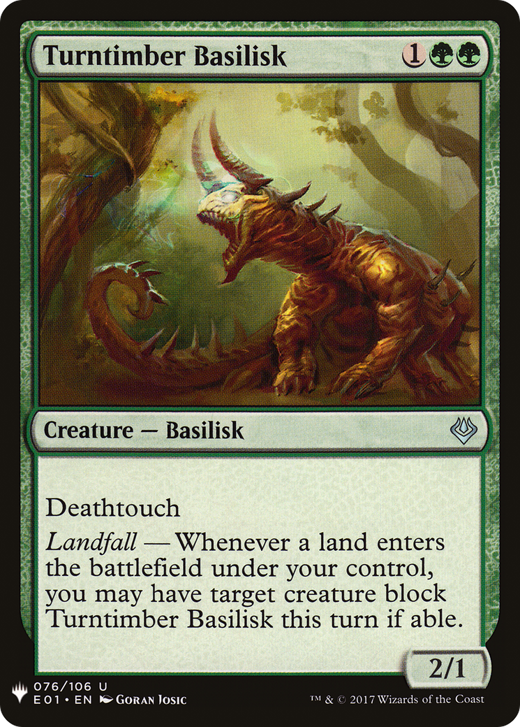 Turntimber Basilisk (LIST-E01-76) [Mystery Booster] The List MTG Single Wizards of the Coast