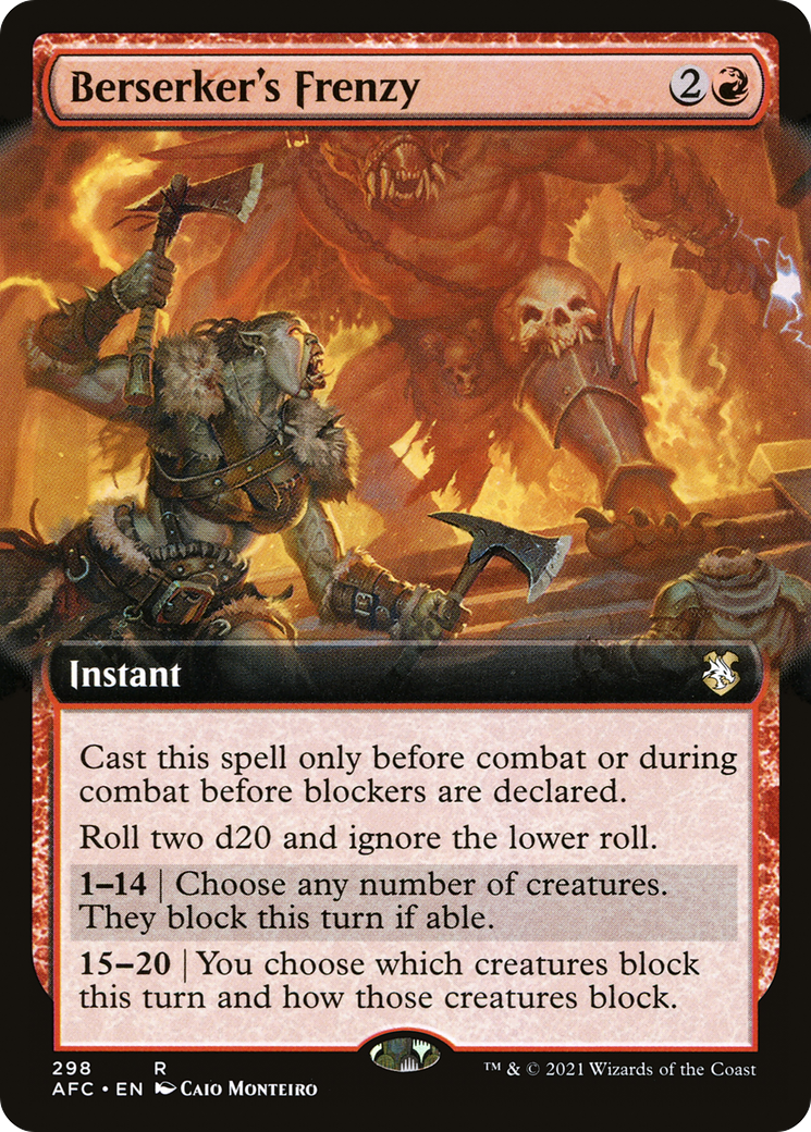 Berserker's Frenzy (AFC-298) [Forgotten Realms Commander] (Extended Art) MTG Single Wizards of the Coast