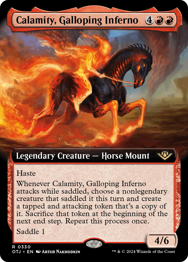 Calamity, Galloping Inferno (OTJ-330) [Outlaws of Thunder Junction] (Extended Art) Foil MTG Single Wizards of the Coast