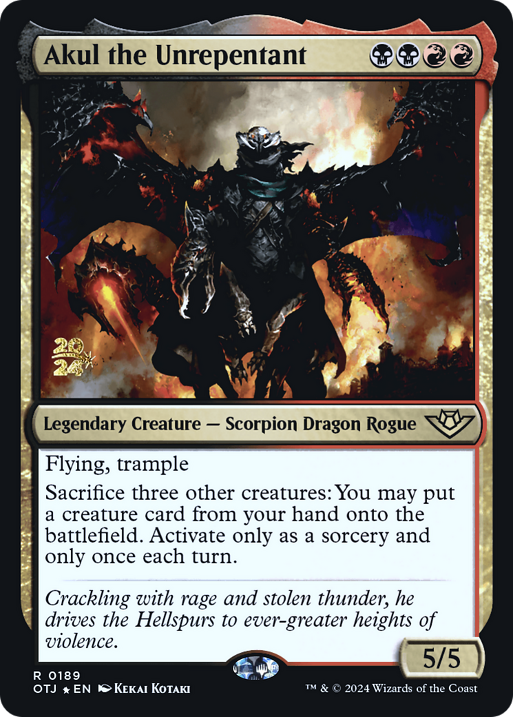 Akul the Unrepentant (PRE-189) [Outlaws of Thunder Junction Promos] Foil MTG Single Wizards of the Coast