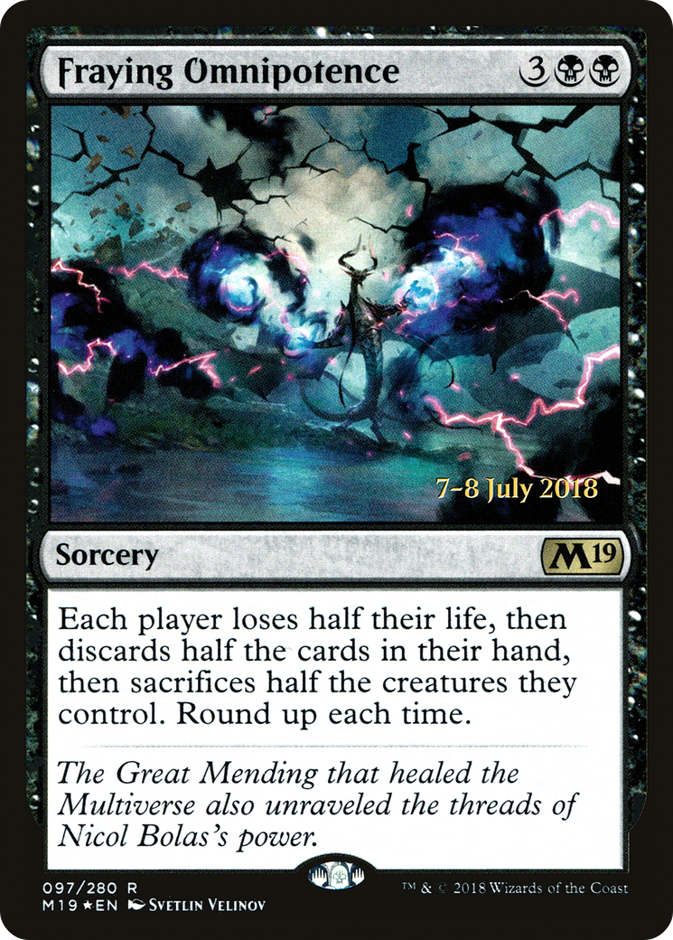 Fraying Omnipotence (PRE-097) [Core Set 2019 Promos] Foil MTG Single Wizards of the Coast