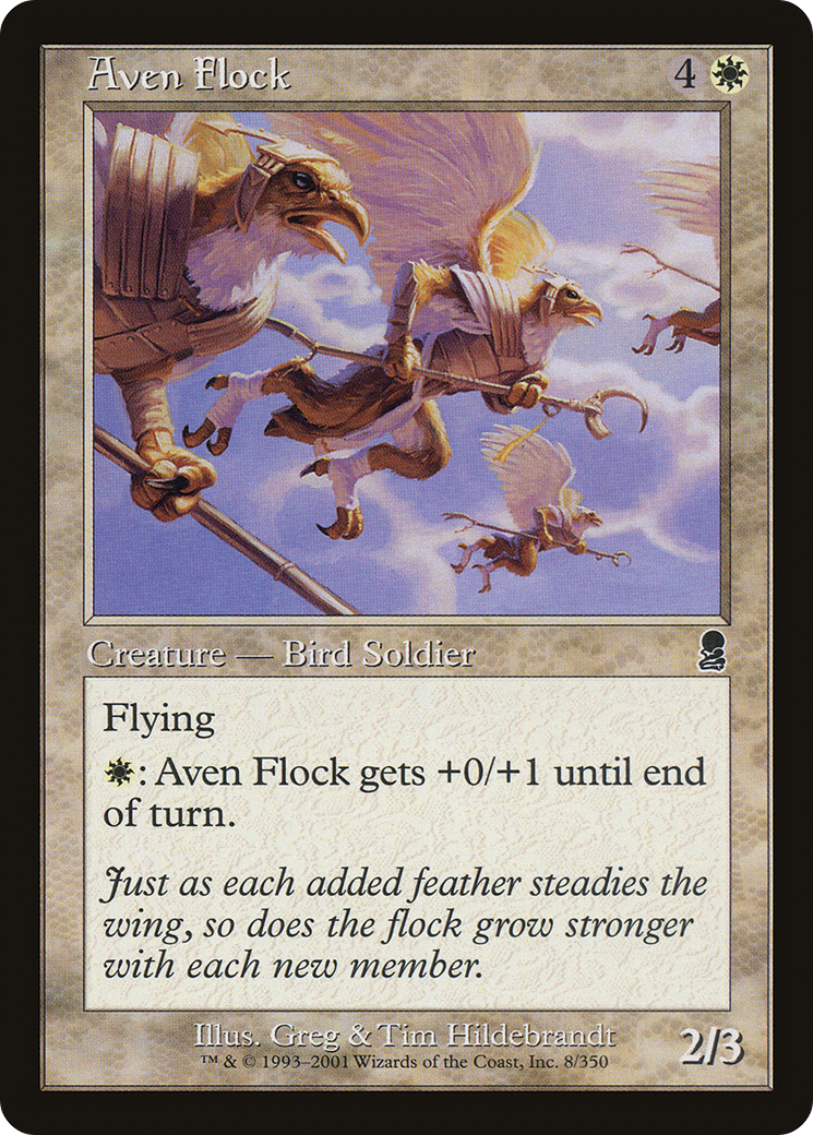 Aven Flock (ODY-008) [Odyssey] Foil MTG Single Wizards of the Coast