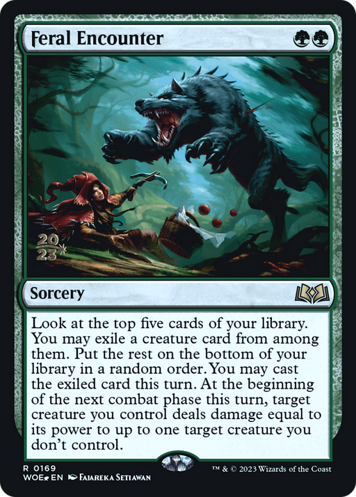 Feral Encounter (PRE-169) [Wilds of Eldraine Promos] Foil MTG Single Wizards of the Coast