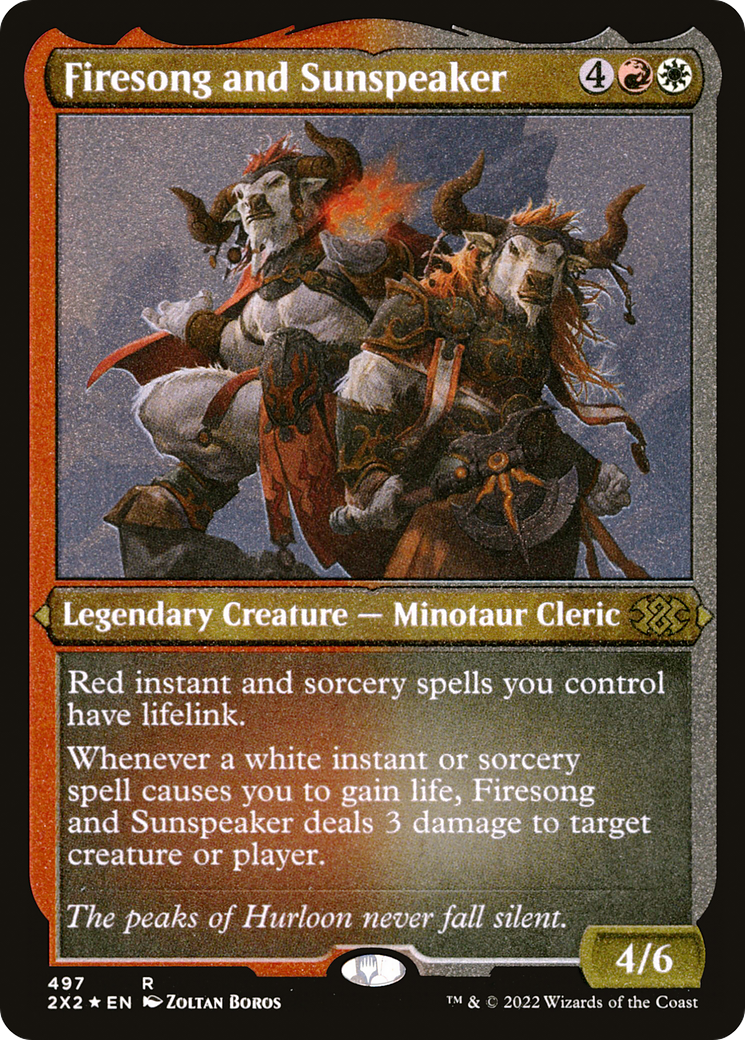 Firesong and Sunspeaker (Foil Etched) (2X2-497) [Double Masters 2022] Foil MTG Single Wizards of the Coast