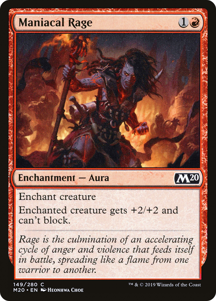 Maniacal Rage (M20-149) [Core Set 2020] Foil MTG Single Wizards of the Coast