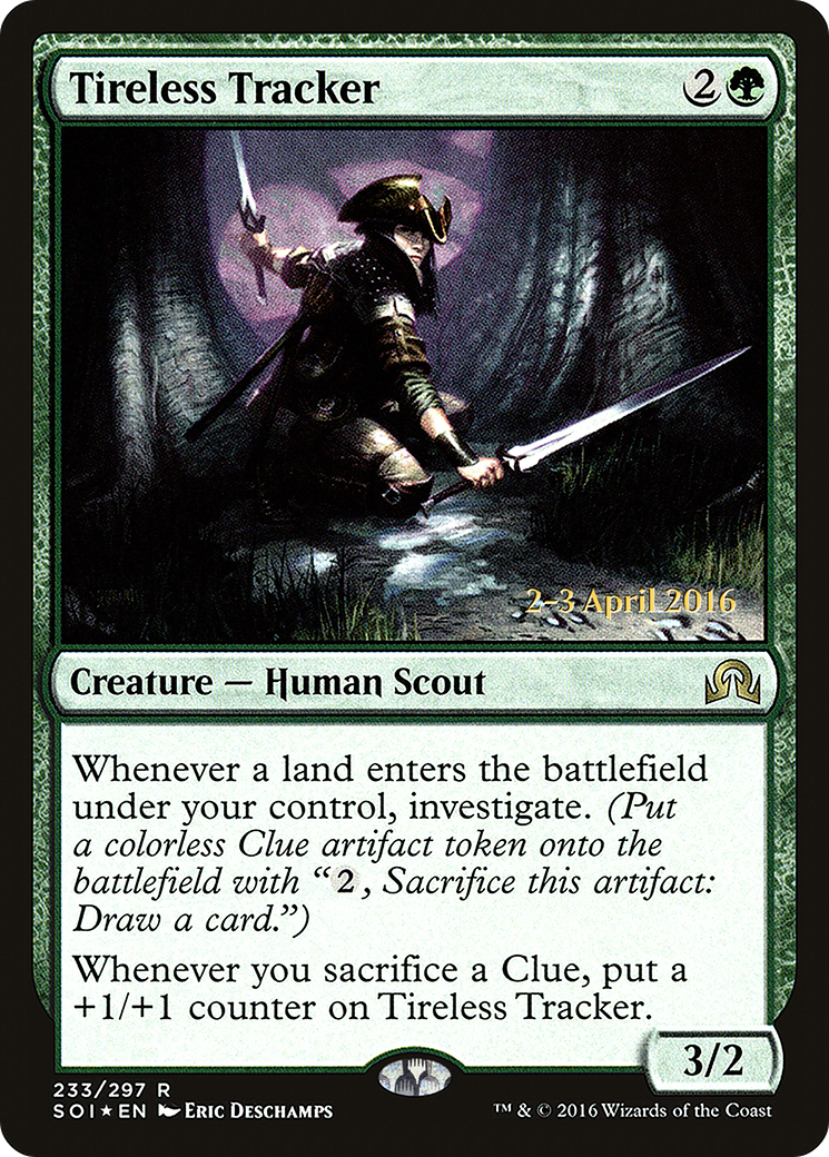 Tireless Tracker (PRE-233) [Shadows over Innistrad Promos] Foil MTG Single Wizards of the Coast