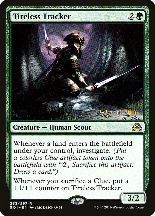 Tireless Tracker (PRE-233) [Shadows over Innistrad Promos] Foil MTG Single Wizards of the Coast