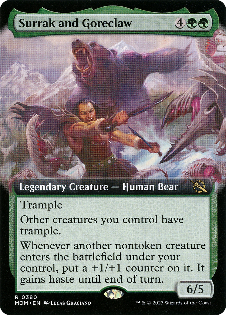 Surrak and Goreclaw (MOM-380) [March of the Machine] (Extended Art) MTG Single Wizards of the Coast