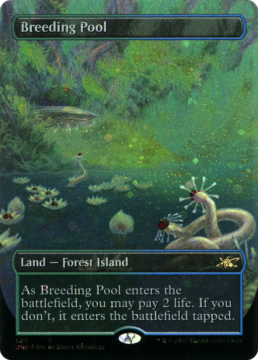 Breeding Pool (Galaxy Foil) (UNF-537) [Unfinity] (Borderless) Foil MTG Single Wizards of the Coast