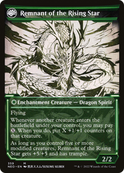 Jugan Defends the Temple // Remnant of the Rising Star (NEO-359) [Kamigawa: Neon Dynasty] (Showcase) MTG Single Wizards of the Coast
