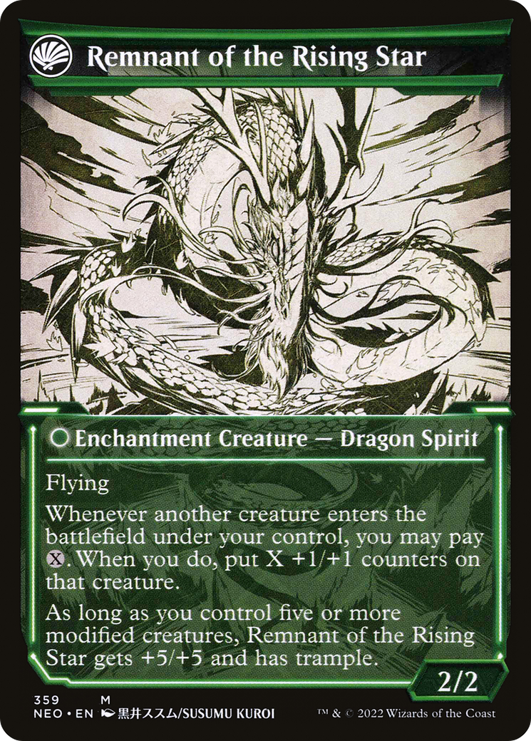 Jugan Defends the Temple // Remnant of the Rising Star (NEO-359) [Kamigawa: Neon Dynasty] (Showcase) MTG Single Wizards of the Coast