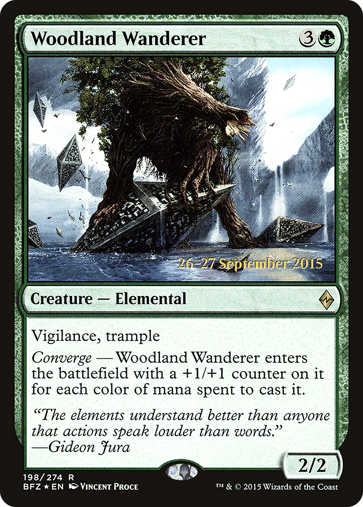 Woodland Wanderer (PRE-198) [Battle for Zendikar Promos] Foil MTG Single Wizards of the Coast