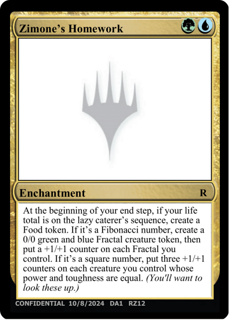 Zimone's Homework (UNK-RZ12B) [Misc] Unknown Event MTG Single Wizards of the Coast