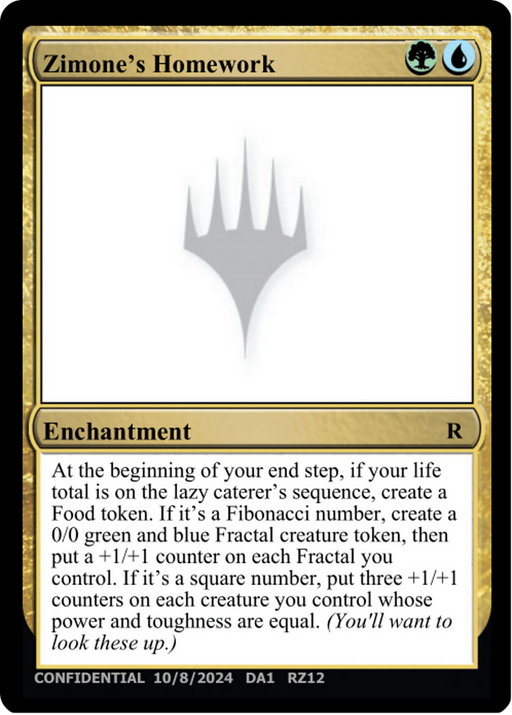 Zimone's Homework (UNK-RZ12B) [Misc] Unknown Event MTG Single Wizards of the Coast