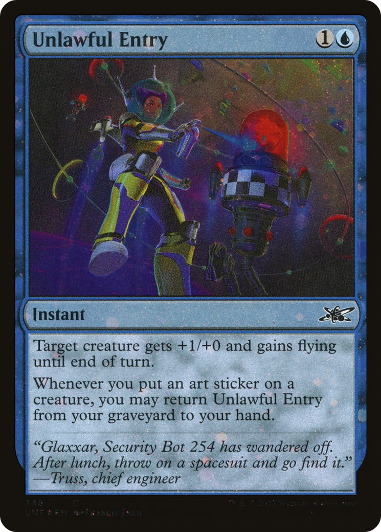 Unlawful Entry (Galaxy Foil) (UNF-348) [Unfinity] Foil MTG Single Wizards of the Coast
