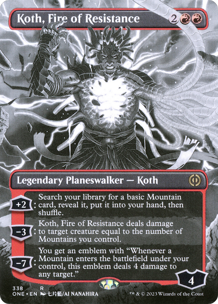 Koth, Fire of Resistance (ONE-338) [Phyrexia: All Will Be One] (Showcase) (Borderless) Foil MTG Single Wizards of the Coast
