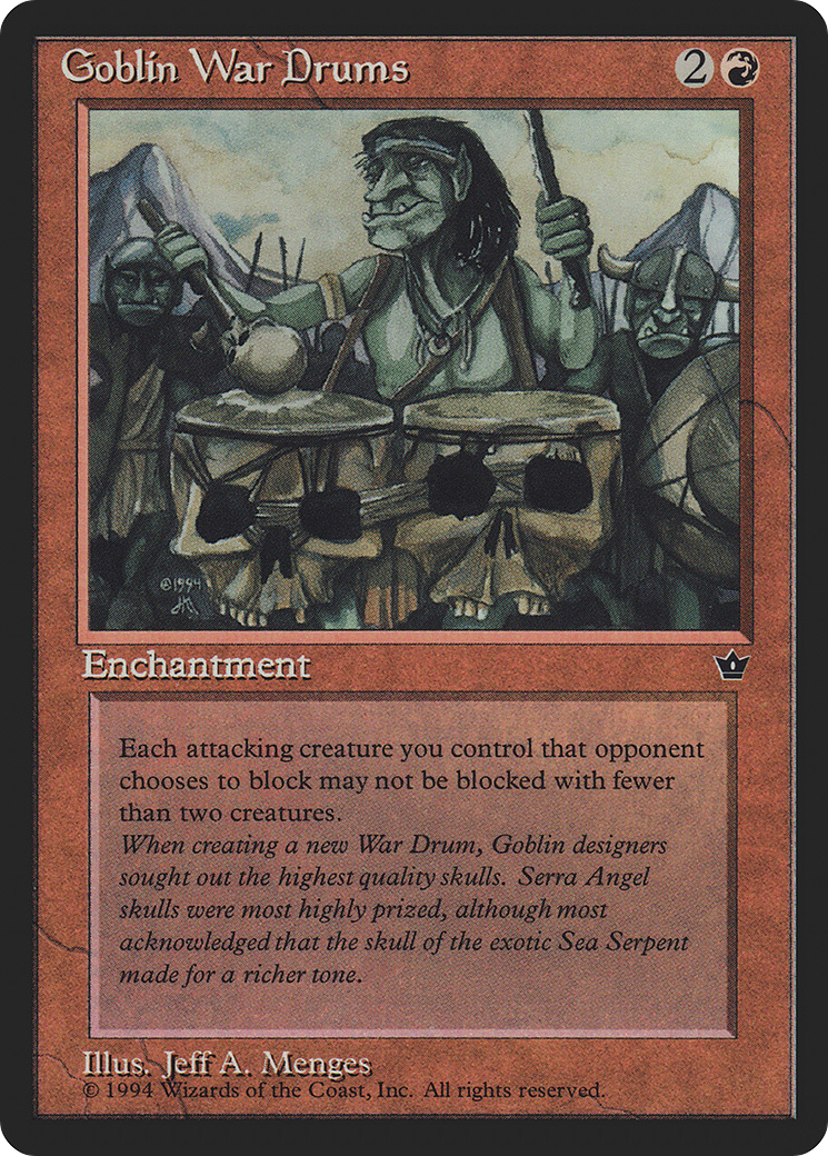 Goblin War Drums (Menges) (FEM-) [Fallen Empires] MTG Single Wizards of the Coast