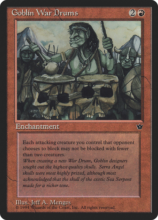 Goblin War Drums (Menges) (FEM-) [Fallen Empires] MTG Single Wizards of the Coast