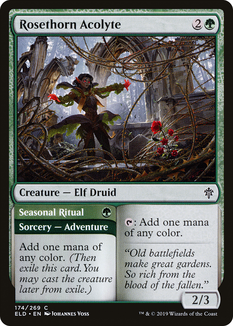Rosethorn Acolyte // Seasonal Ritual (ELD-174) [Throne of Eldraine] Foil MTG Single Wizards of the Coast