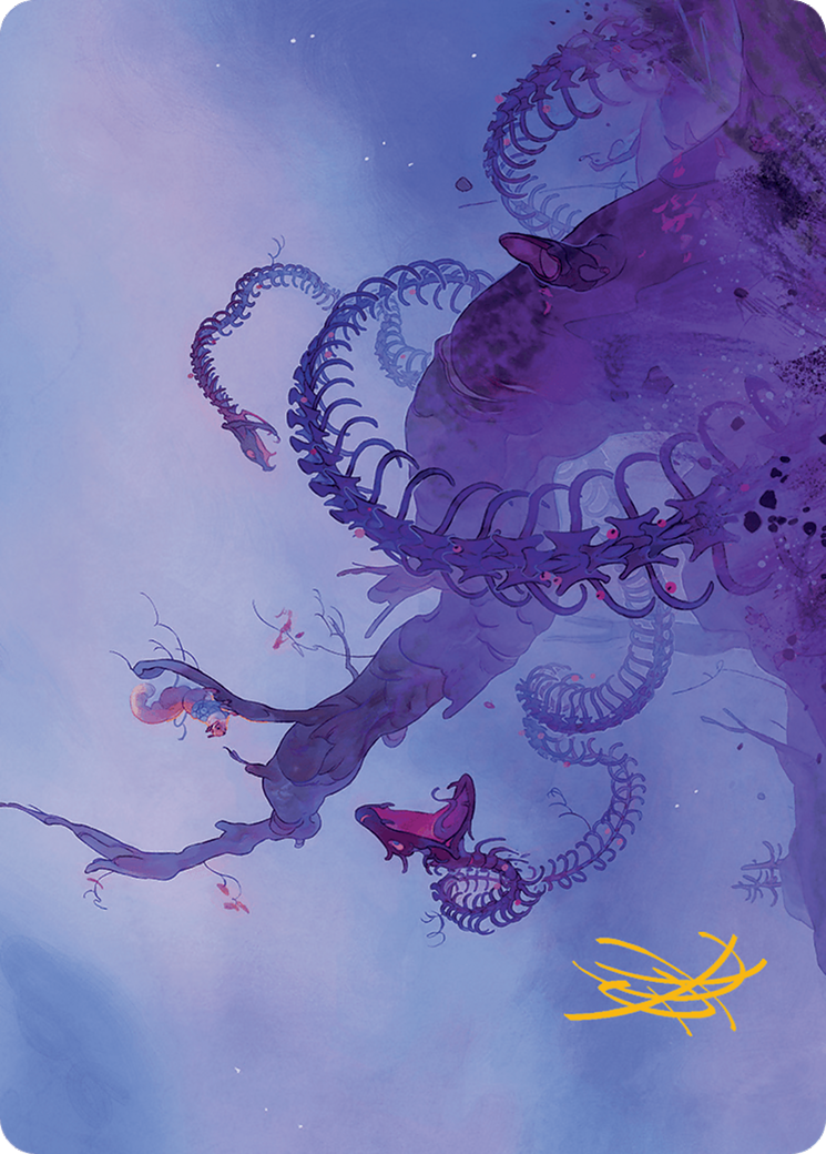 Coiling Rebirth Art Card (Gold-Stamped Signature) [Art Series] Bloomburrow MTG Single Magic: The Gathering