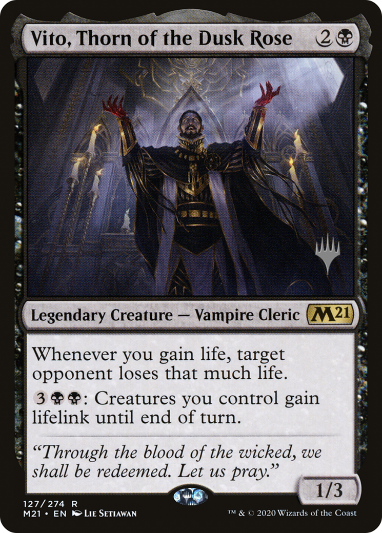 Vito, Thorn of the Dusk Rose (PPM21-127P) [Core Set 2021 Promos] Foil MTG Single Wizards of the Coast