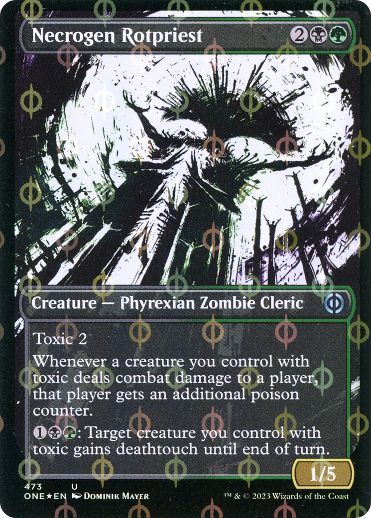 Necrogen Rotpriest (Step-and-Compleat Foil) (ONE-473) [Phyrexia: All Will Be One] (Showcase) Foil MTG Single Wizards of the Coast
