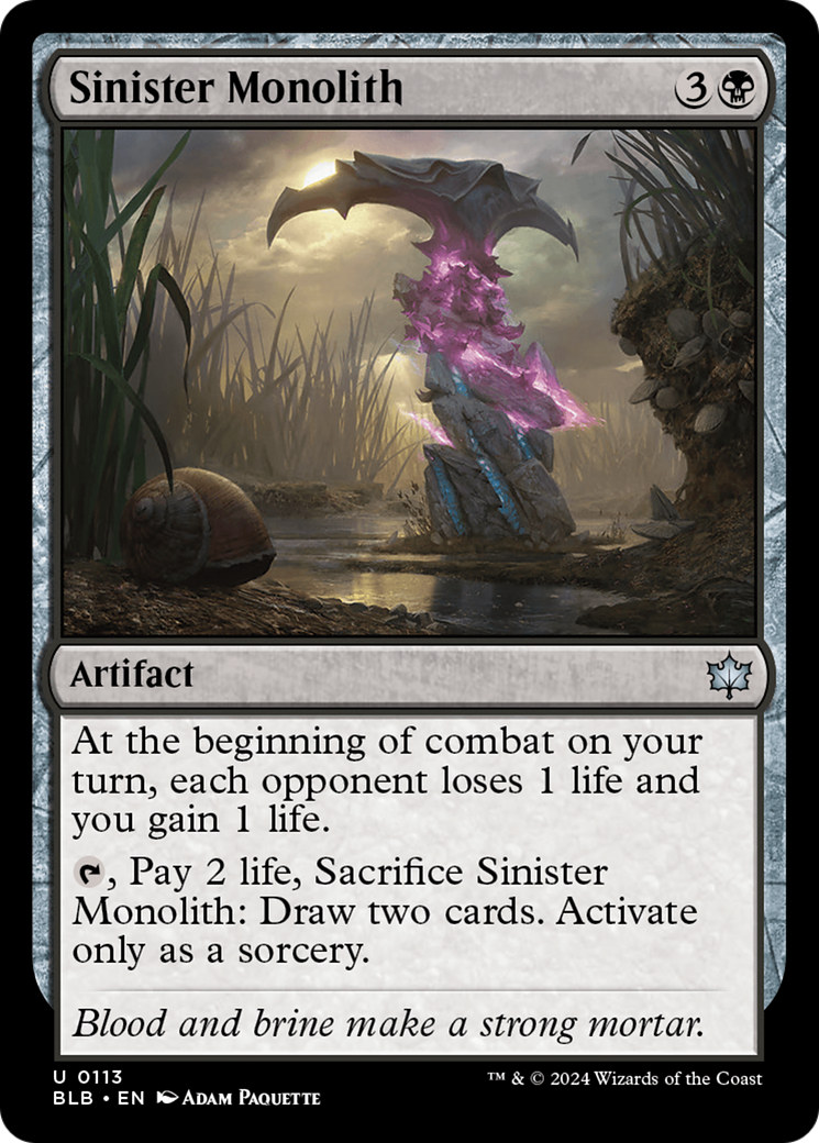 Sinister Monolith (BLB-113) [Bloomburrow] Foil MTG Single Wizards of the Coast