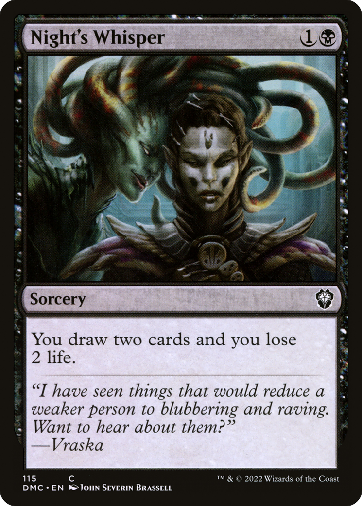 Night's Whisper (DMC-115) [Dominaria United Commander] MTG Single Wizards of the Coast