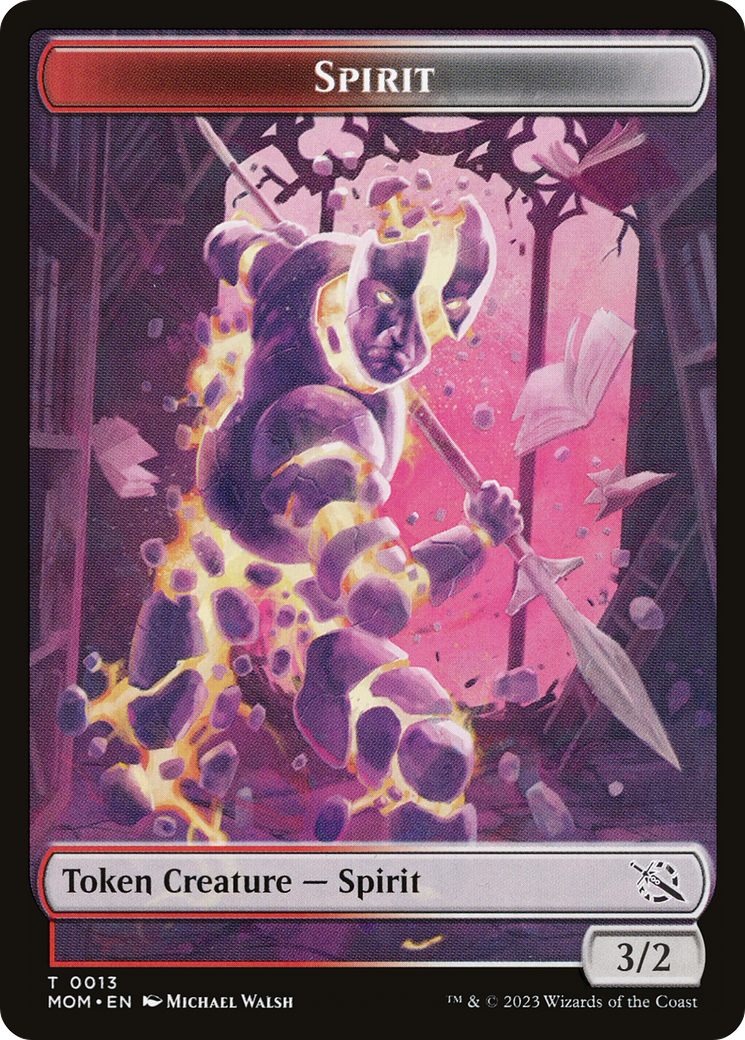 Monk // Spirit (13) Double-Sided Token [Tokens] March of the Machine Tokens MTG Single Magic: The Gathering