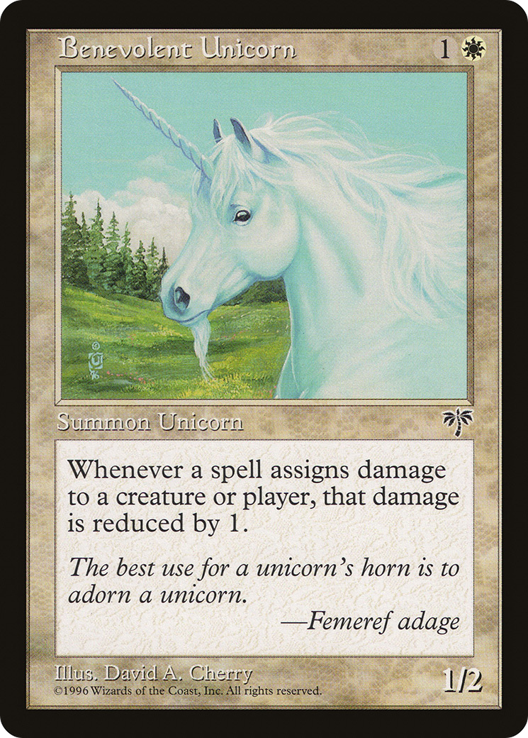 Benevolent Unicorn (MIR-004) [Mirage] MTG Single Wizards of the Coast