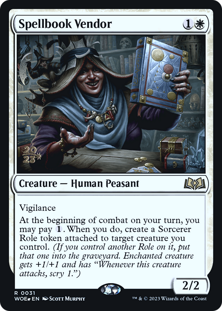 Spellbook Vendor (PRE-031) [Wilds of Eldraine Promos] Foil MTG Single Wizards of the Coast
