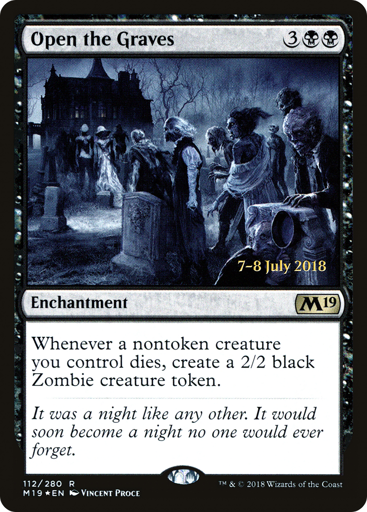 Open the Graves (PRE-112) [Core Set 2019 Promos] Foil MTG Single Wizards of the Coast