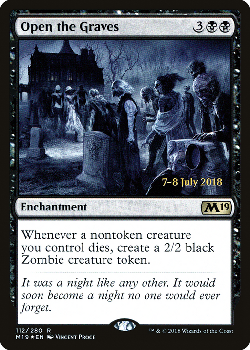 Open the Graves (PRE-112) [Core Set 2019 Promos] Foil MTG Single Wizards of the Coast