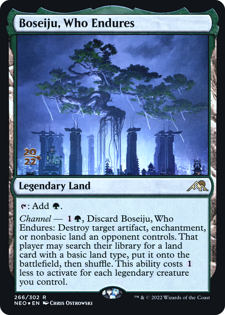 Boseiju, Who Endures (PRE-266) [Kamigawa: Neon Dynasty Promos] Foil MTG Single Wizards of the Coast