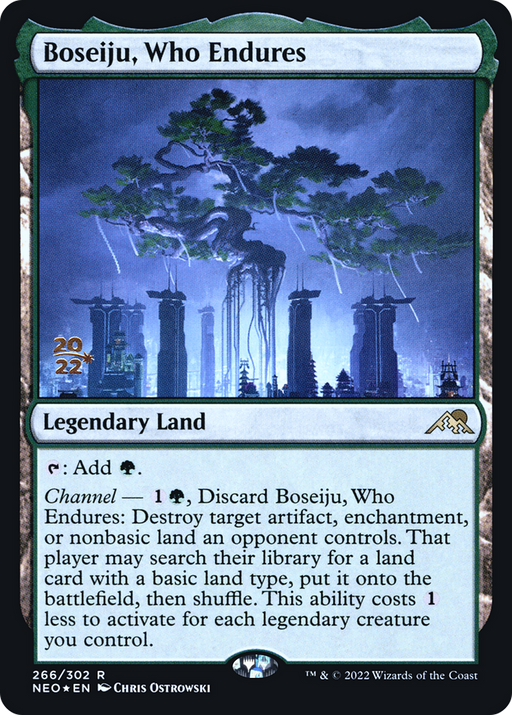 Boseiju, Who Endures (PRE-266) [Kamigawa: Neon Dynasty Promos] Foil MTG Single Wizards of the Coast