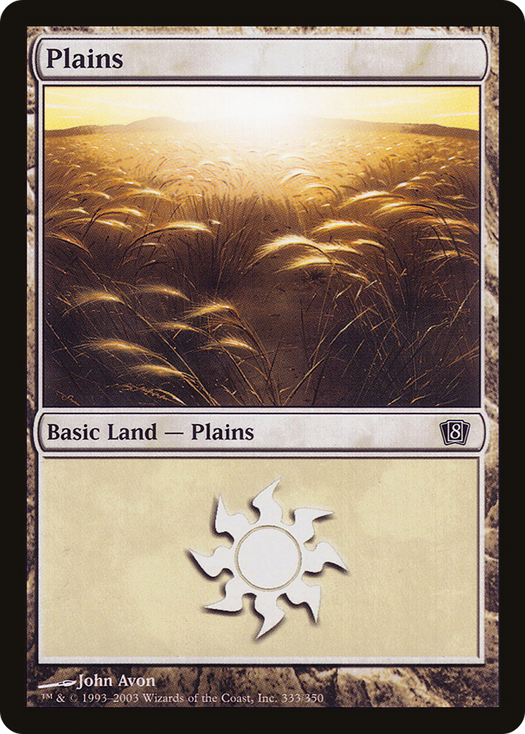 Plains (333) (8ED-333) [8th Edition] MTG Single Wizards of the Coast