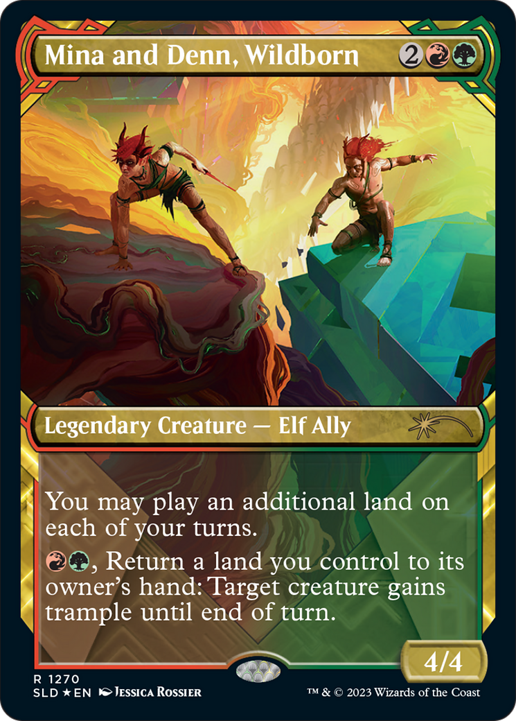 Mina and Denn, Wildborn (Halo Foil) (SLD-1270) [Secret Lair] Drop (Showcase) Foil MTG Single Wizards of the Coast