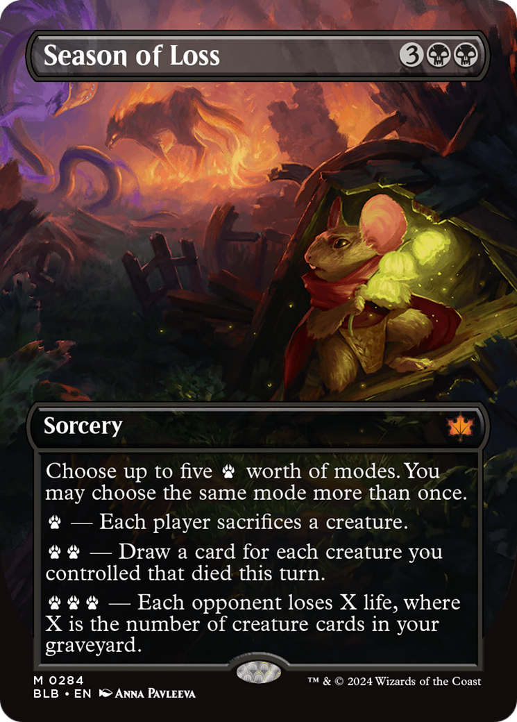 Season of Loss (BLB-284) [Bloomburrow] (Showcase) (Borderless) Foil MTG Single Wizards of the Coast