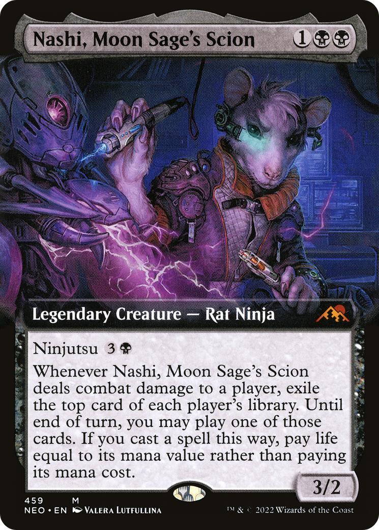 Nashi, Moon Sage's Scion (NEO-459) [Kamigawa: Neon Dynasty] (Extended Art) Foil MTG Single Wizards of the Coast
