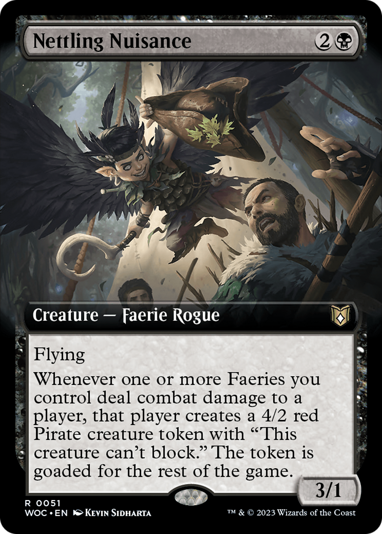 Nettling Nuisance (WOC-051) [Wilds of Eldraine Commander] (Extended Art) MTG Single Wizards of the Coast