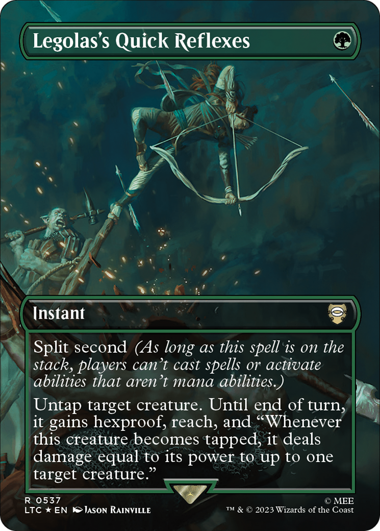 Legolas's Quick Reflexes (LTC-537) [Tales of Middle-earth Commander] (Borderless) Foil MTG Single Wizards of the Coast