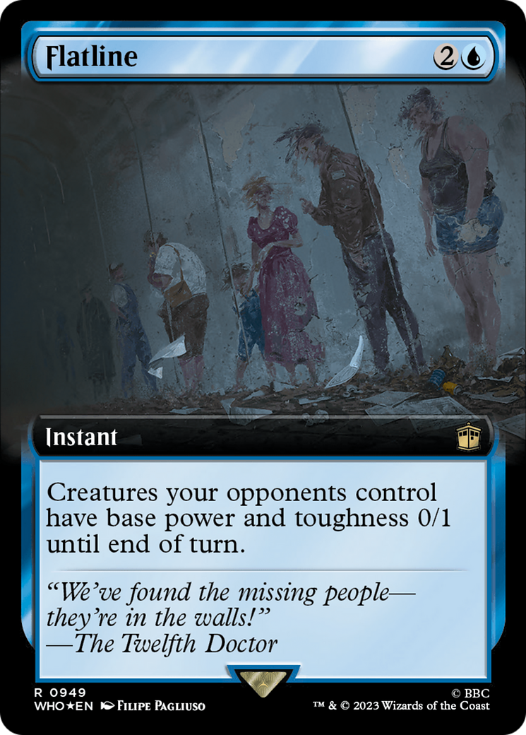 Flatline (Surge Foil) (WHO-949) [Doctor Who] (Extended Art) Foil MTG Single Wizards of the Coast