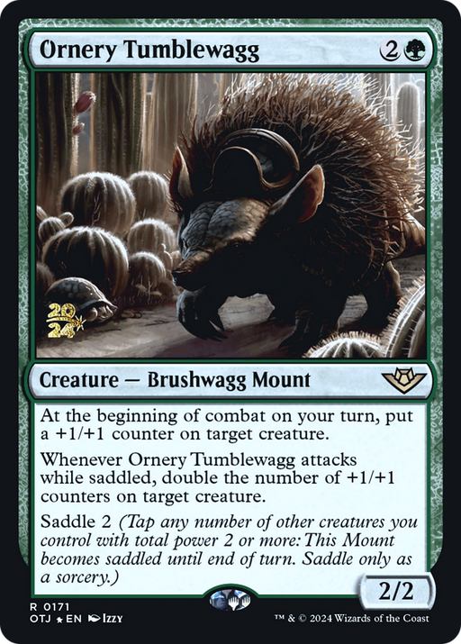 Ornery Tumblewagg (PRE-171) [Outlaws of Thunder Junction Promos] Foil MTG Single Wizards of the Coast
