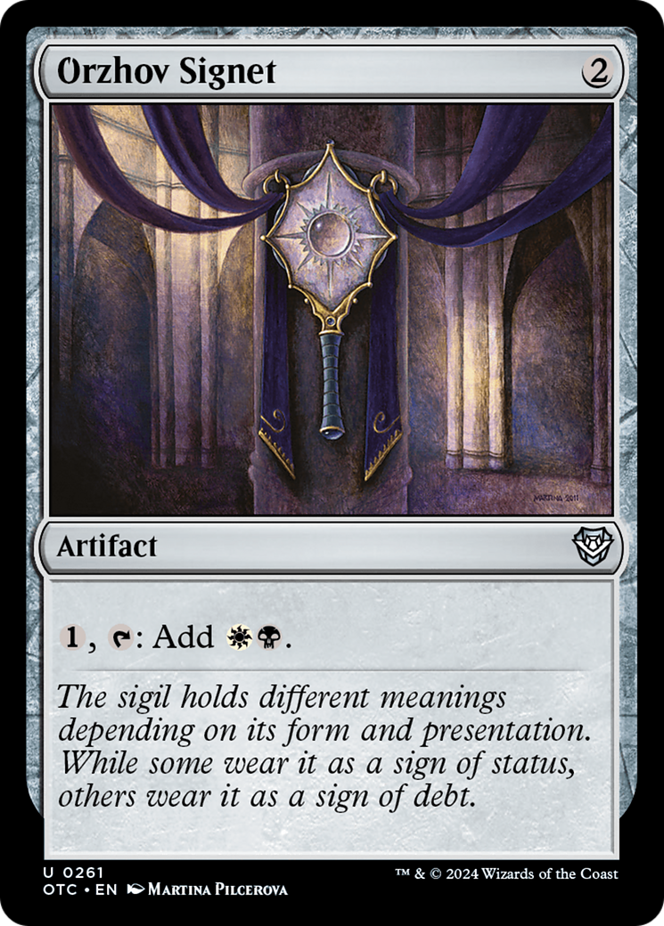 Orzhov Signet (OTC-261) [Outlaws of Thunder Junction Commander] MTG Single Wizards of the Coast