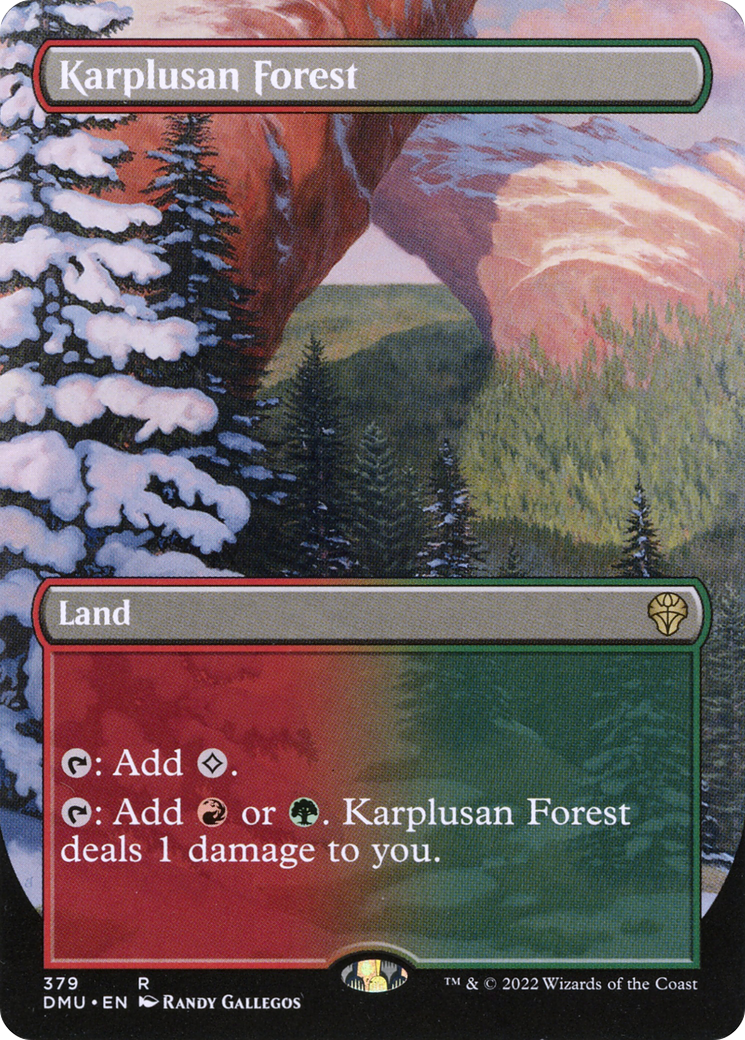 Karplusan Forest (DMU-379) [Dominaria United] (Borderless) Foil MTG Single Wizards of the Coast